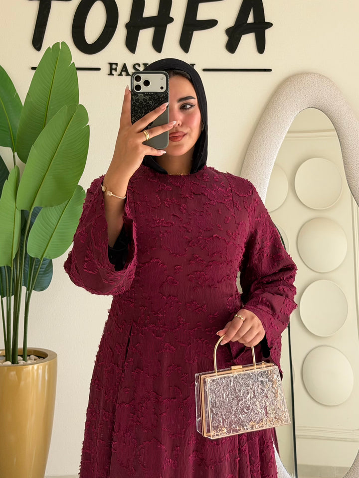 Dress Tohfa Burgandy