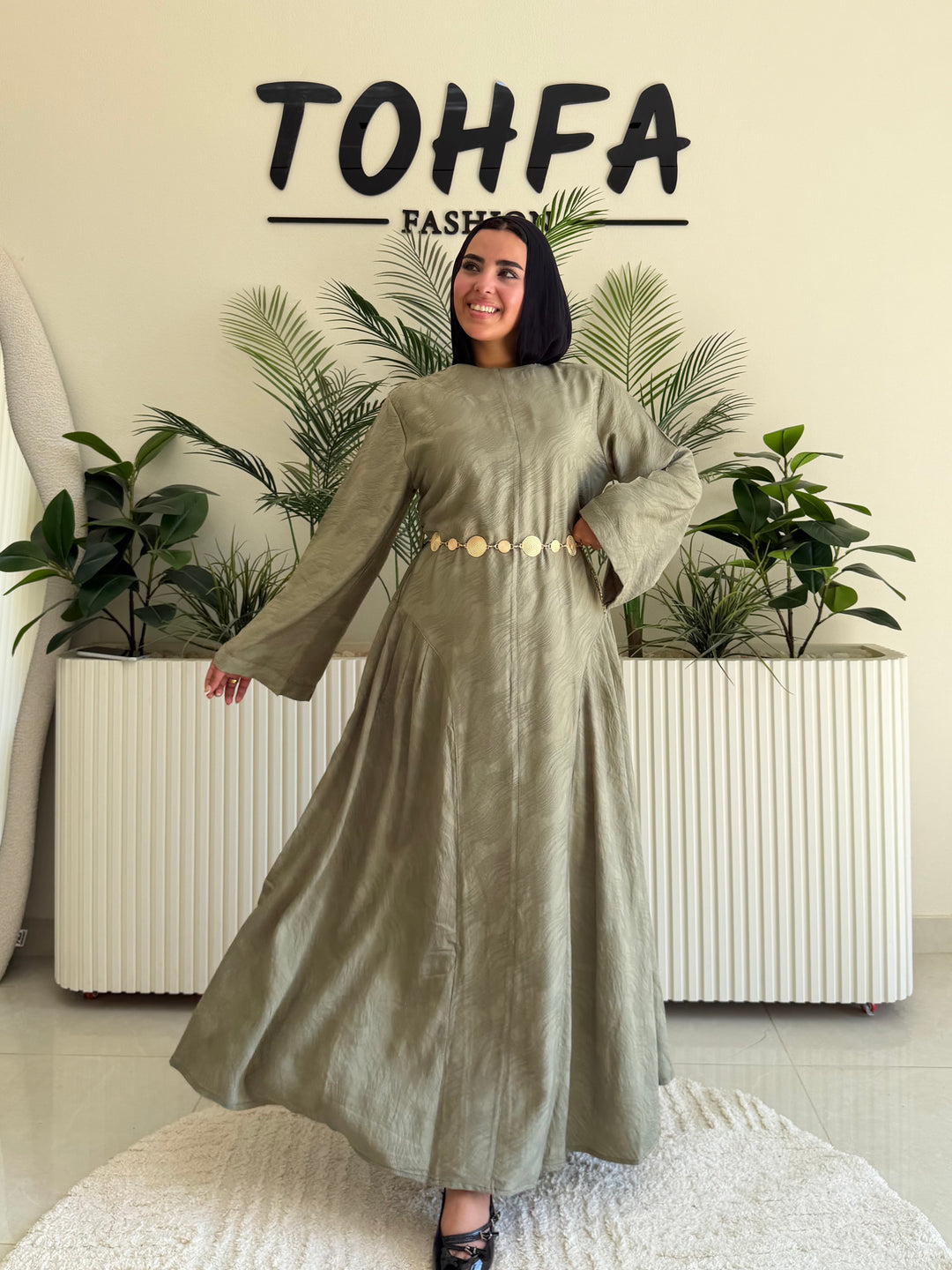 Dress Jacquard Olive