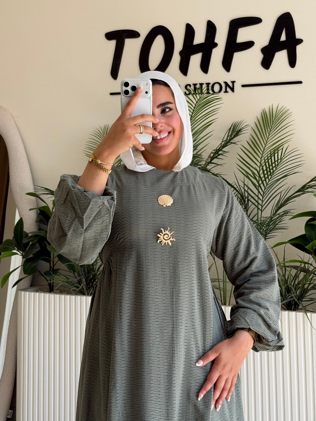 Dress Jacquard Olive