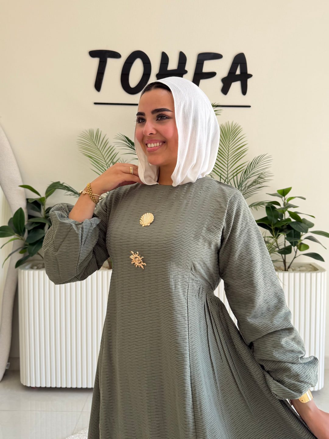 Dress Jacquard Olive