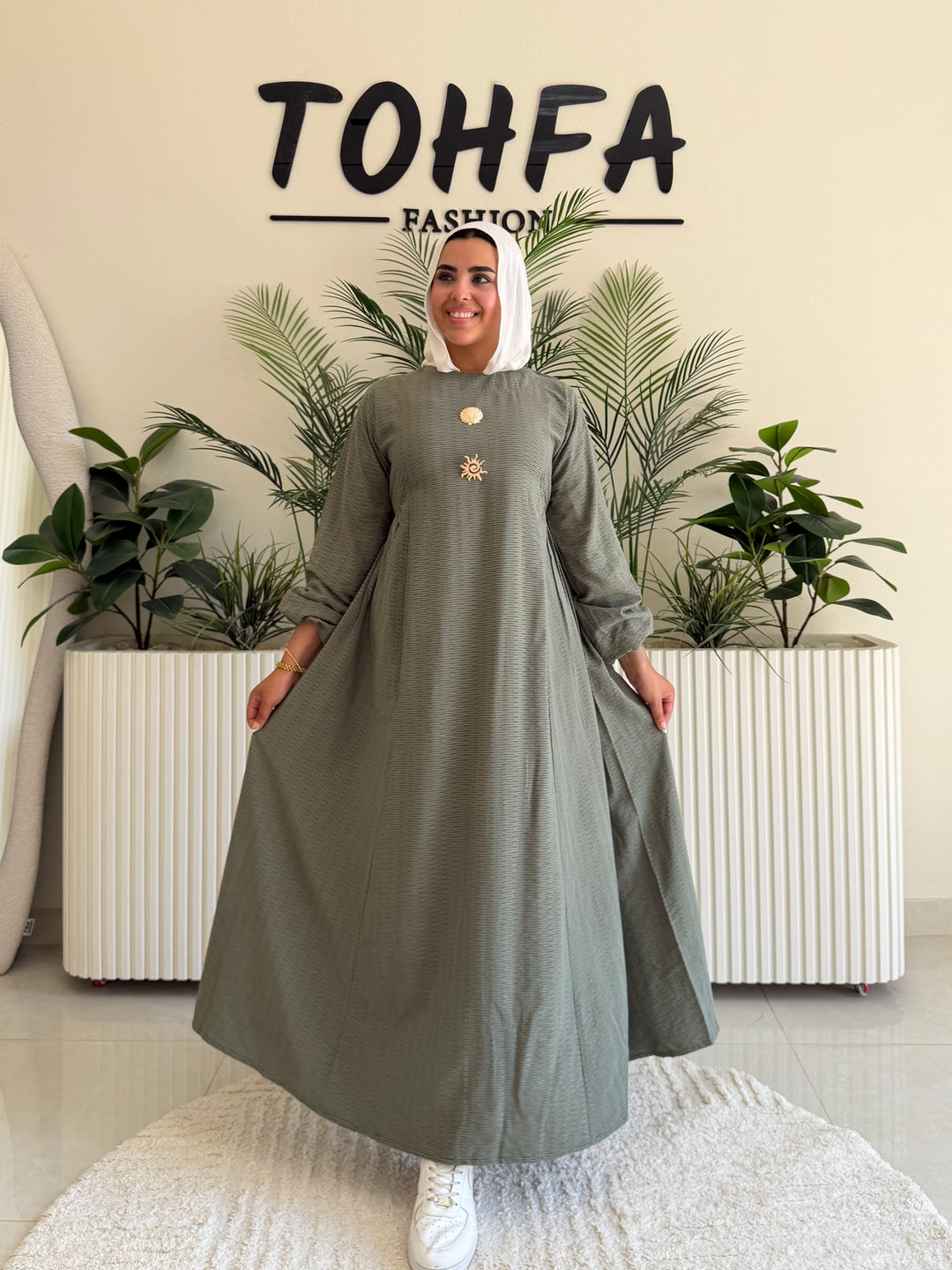 Dress Jacquard Olive