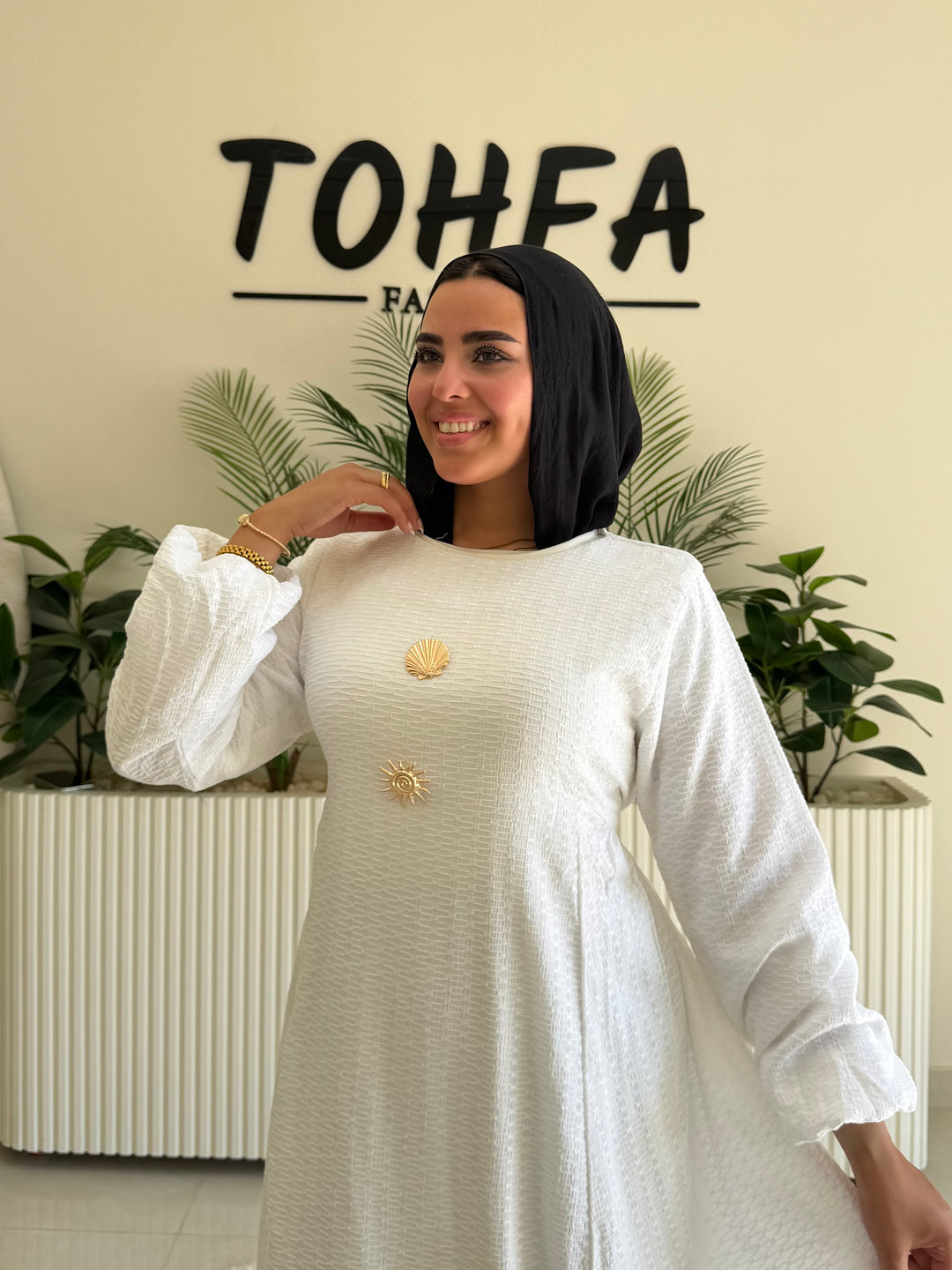 Dress Jacquard White
