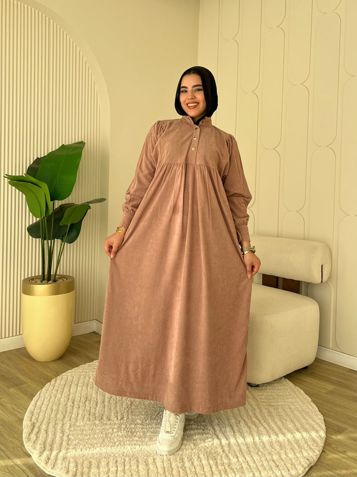 Dress Ribbed Velour Snap