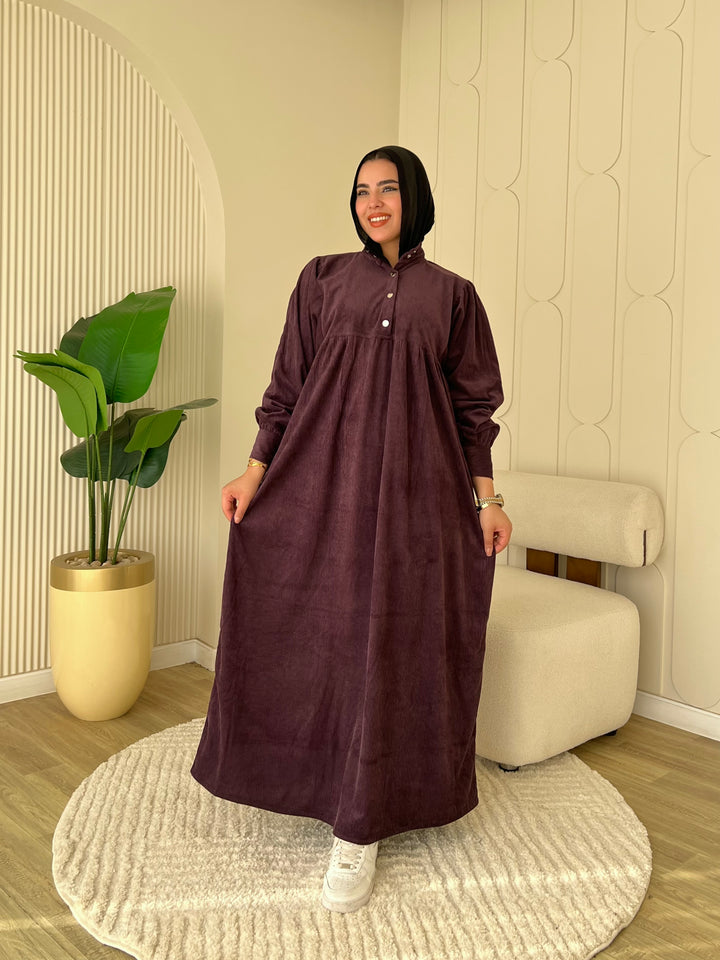 Dress Ribbed Velour Snap