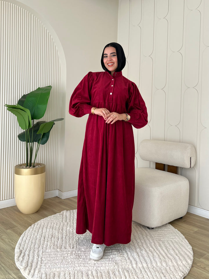 Dress Ribbed Snap Red