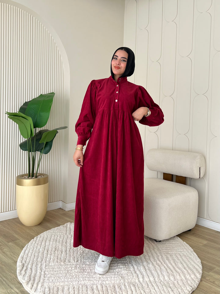 Dress Ribbed Snap Red