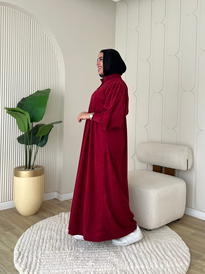 Dress Ribbed Snap Red