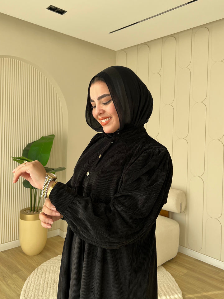 Dress Ribbed Snap Black