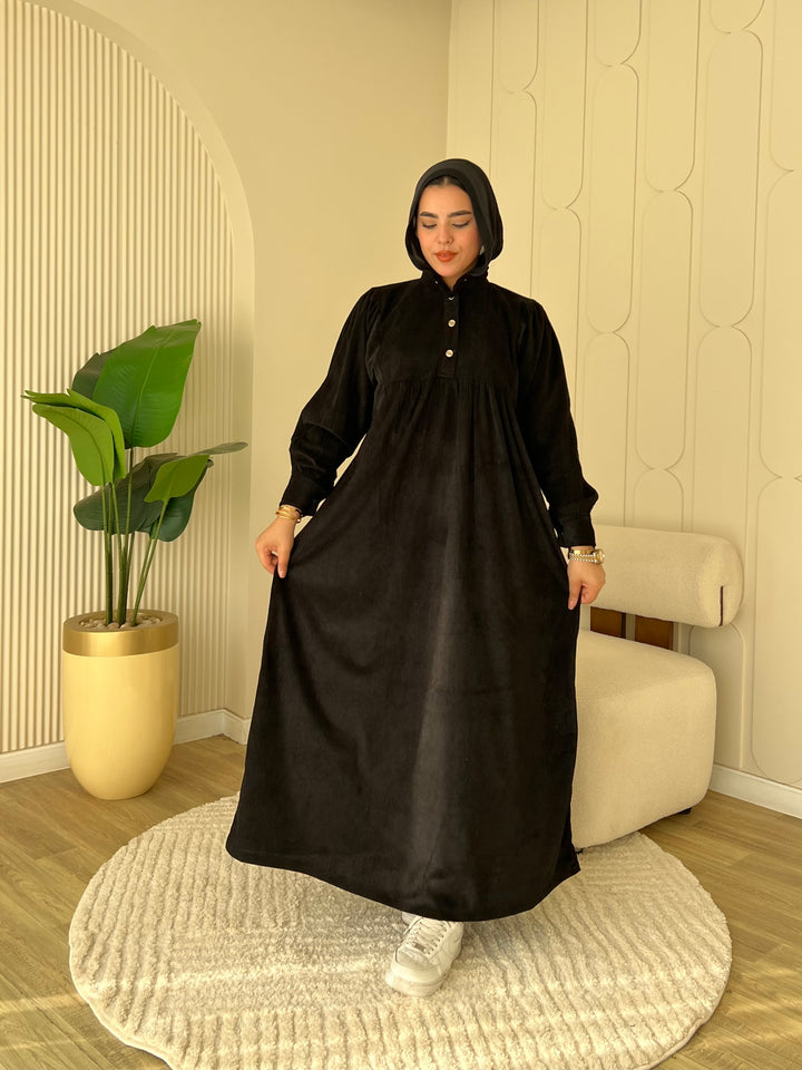 Dress Ribbed Snap Black