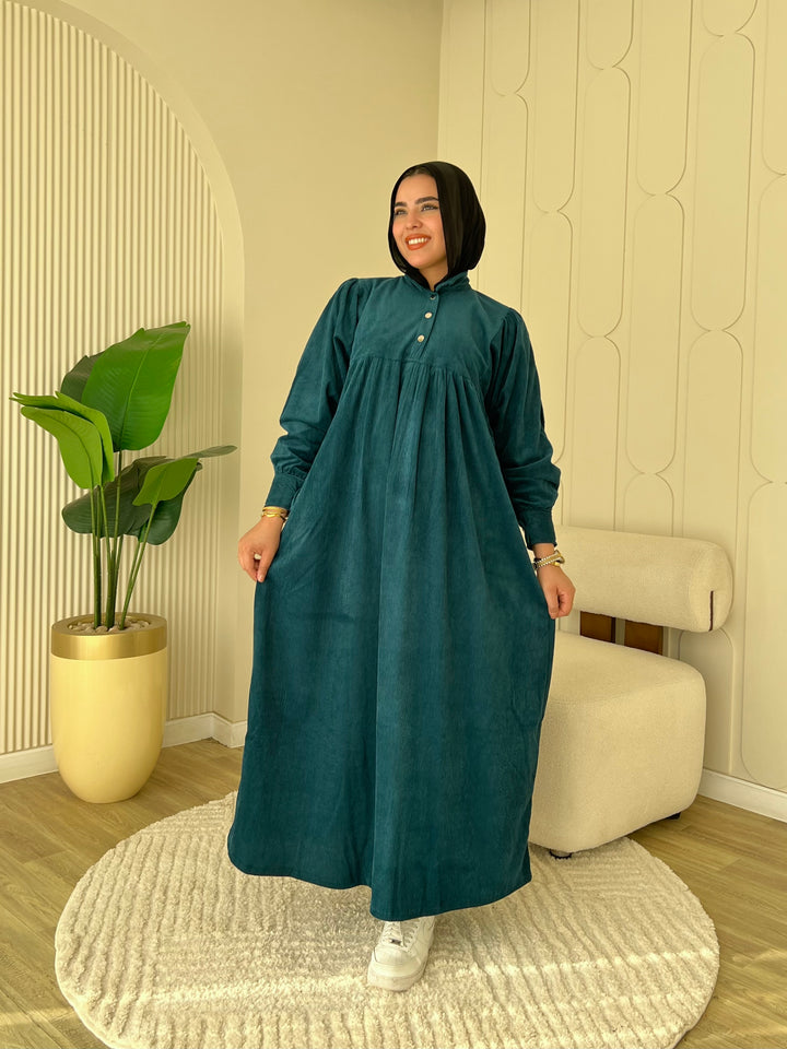 Dress Ribbed Velour Snap