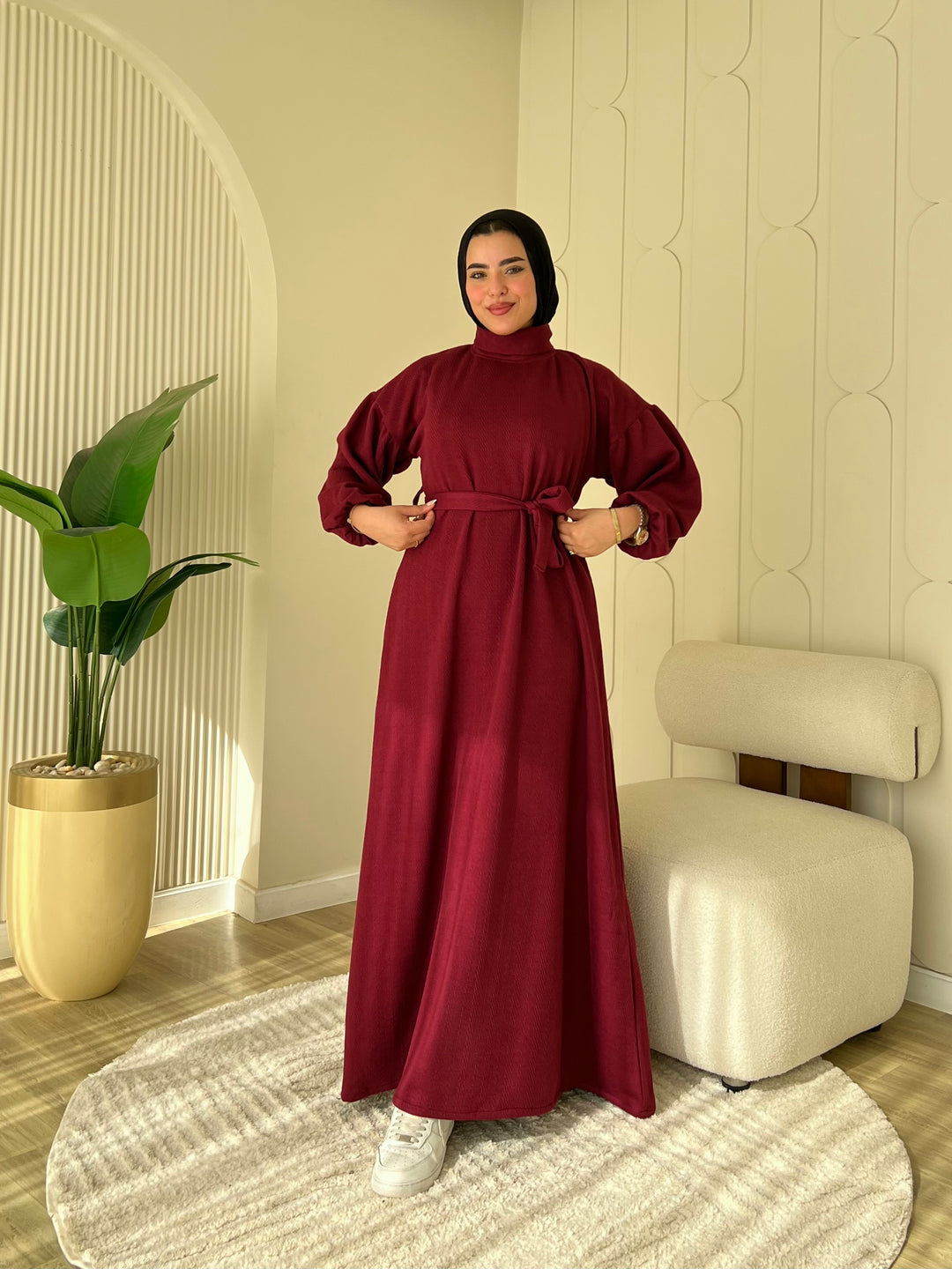 Dress Jacquard Burgundy