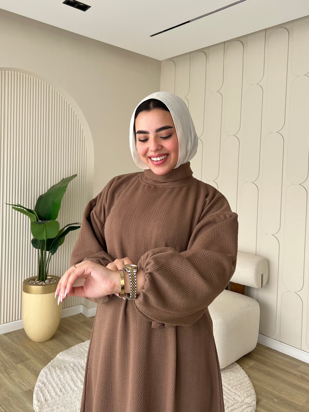 Dress Jacquard Brown