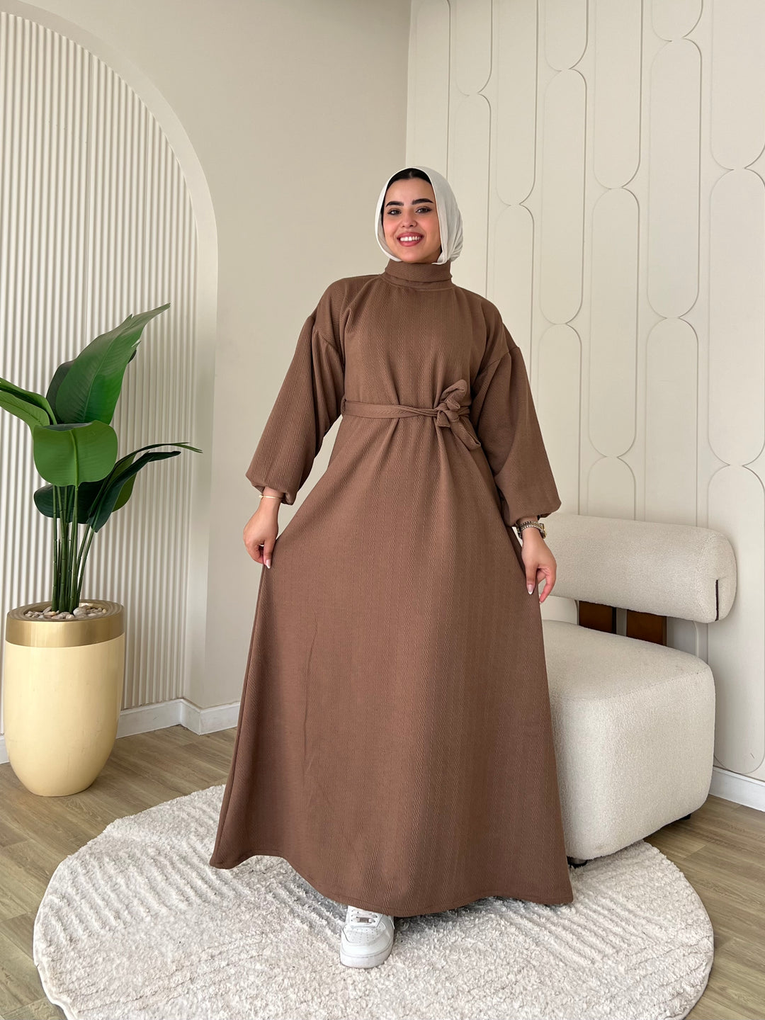 Dress Jacquard Brown