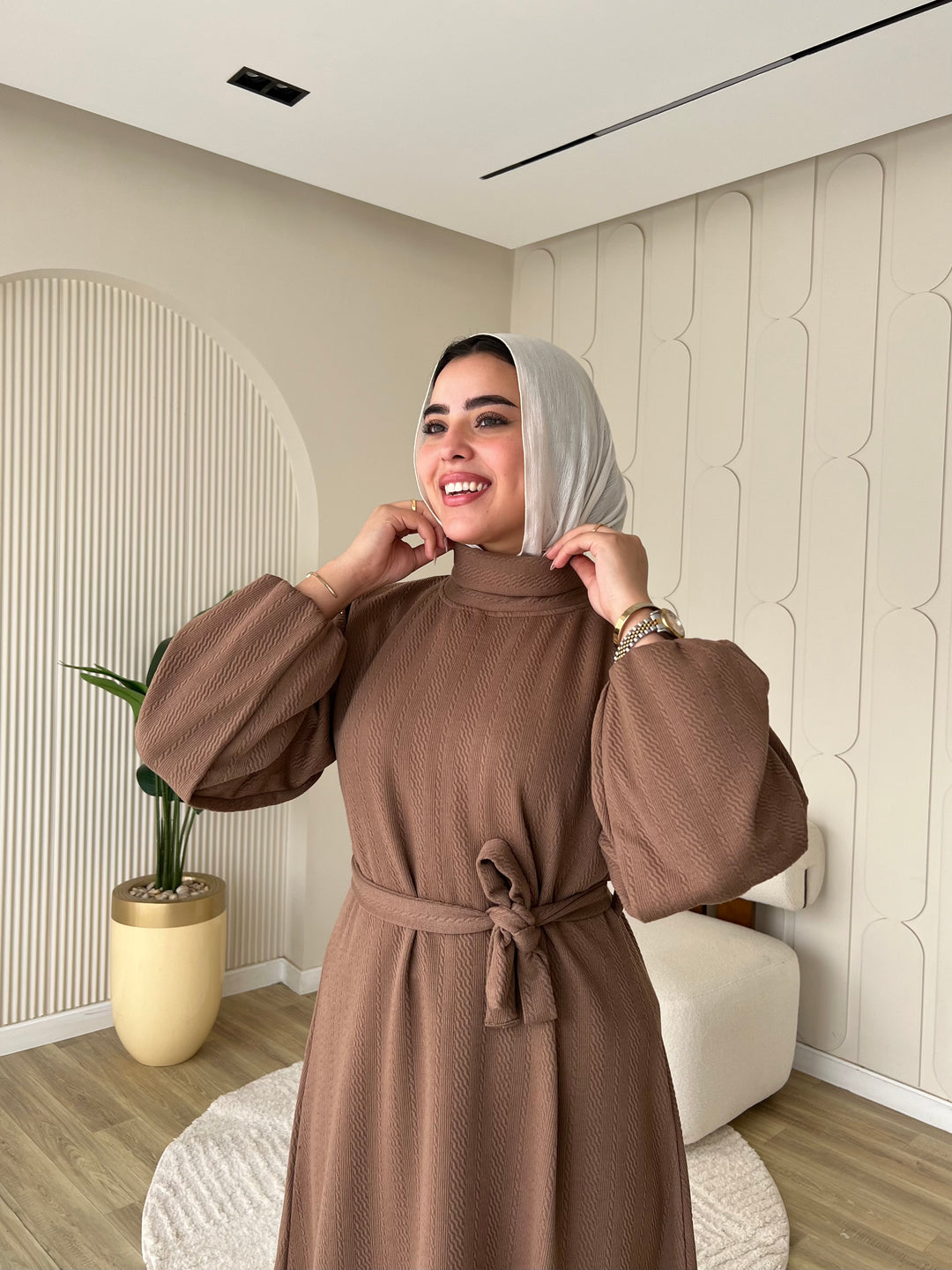 Dress Jacquard Brown