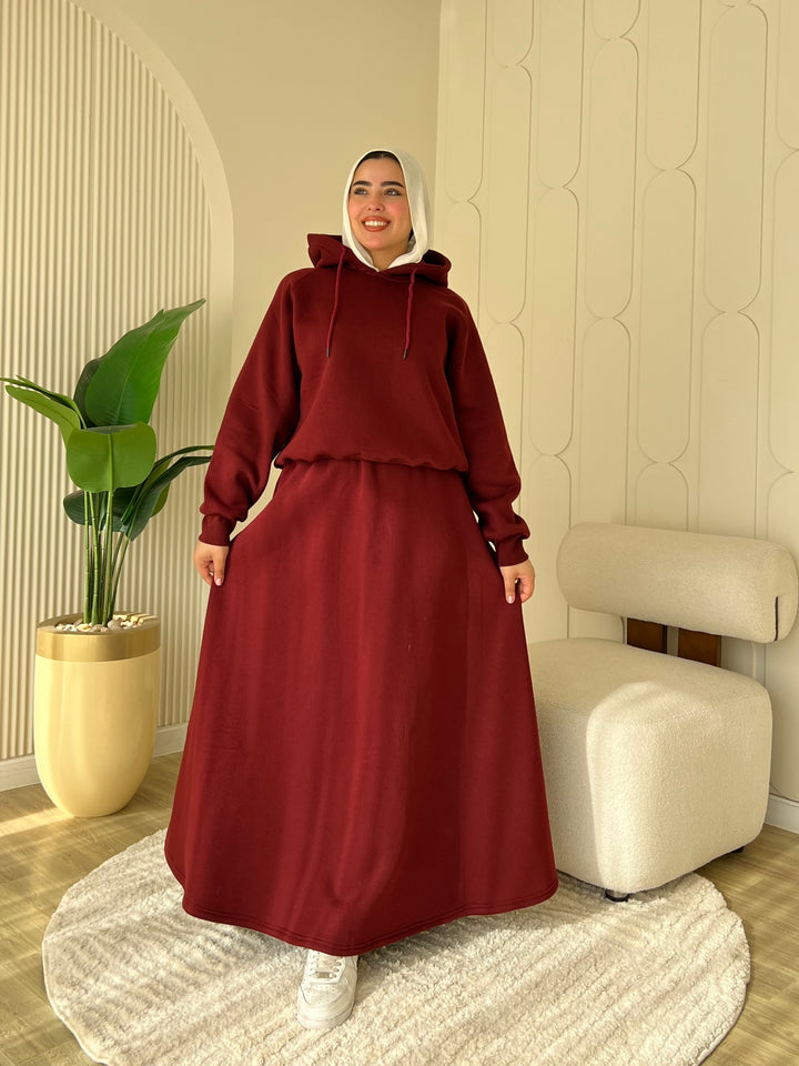 Set Melton Casual Burgandy