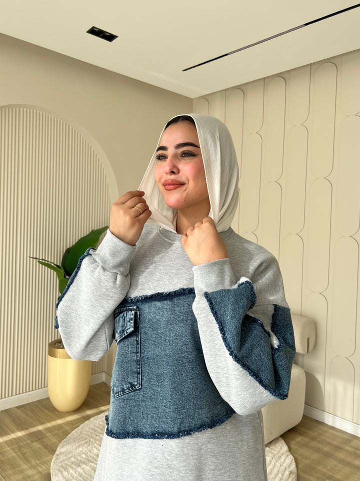 Dress Melton Denim Gray