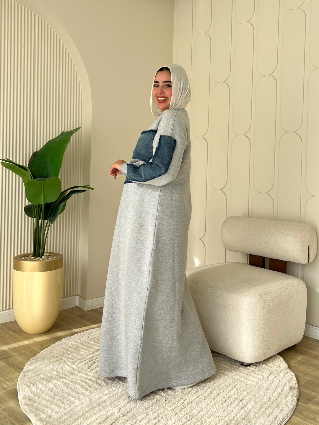 Dress Melton Denim Gray