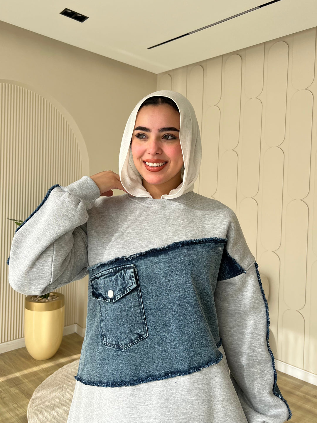 Dress Melton Denim Gray