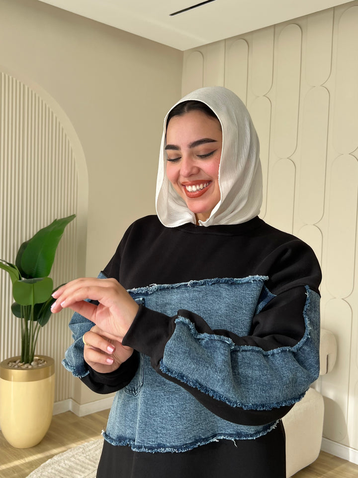 Dress Melton Denim Black