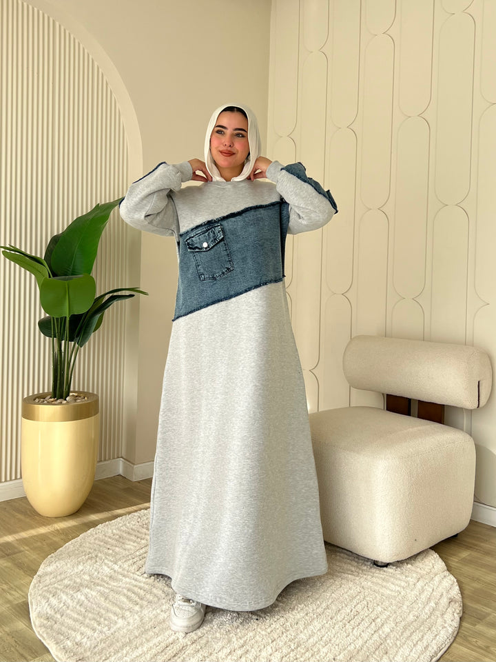 Dress Melton Denim Gray