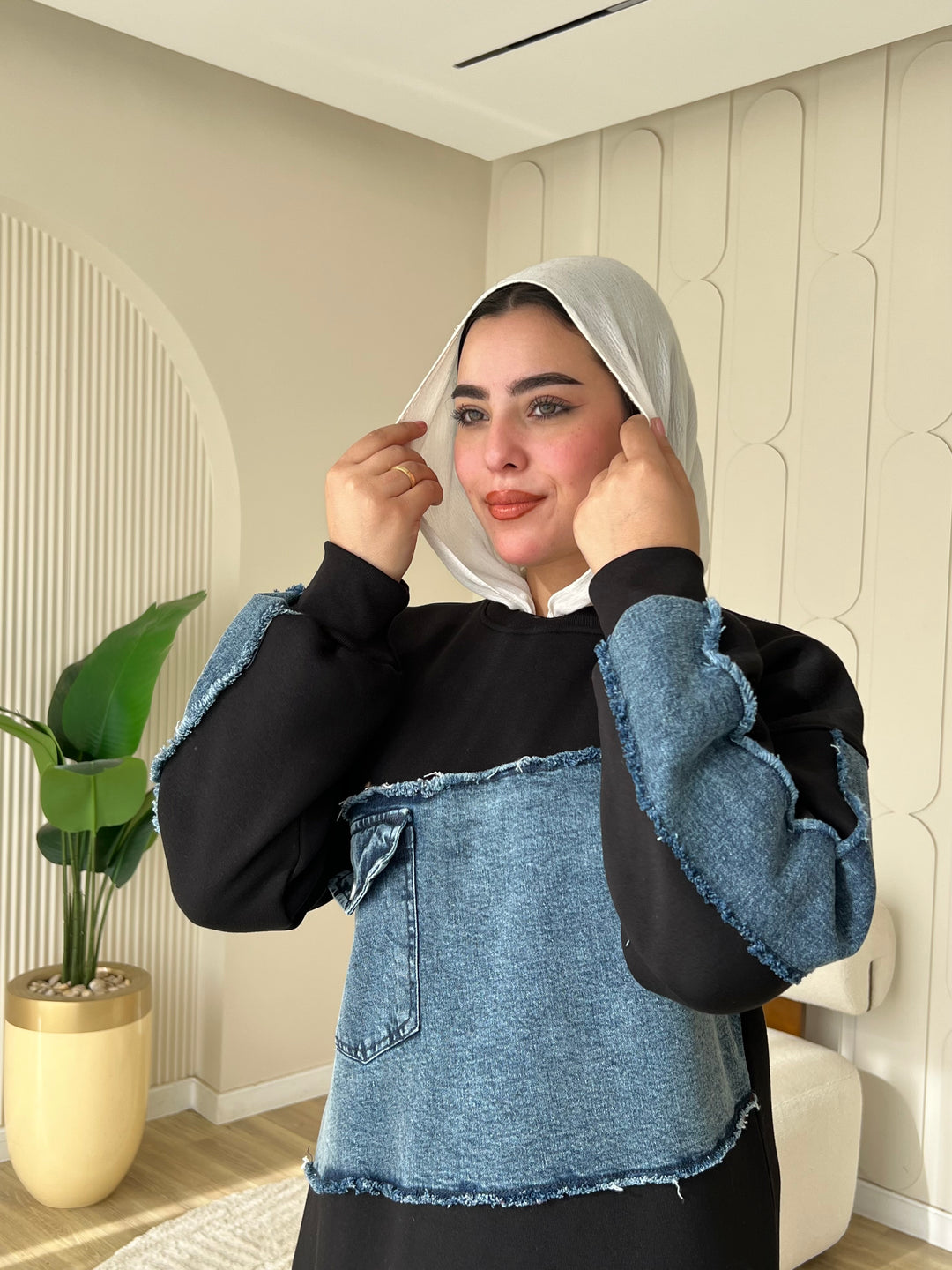 Dress Melton Denim Black