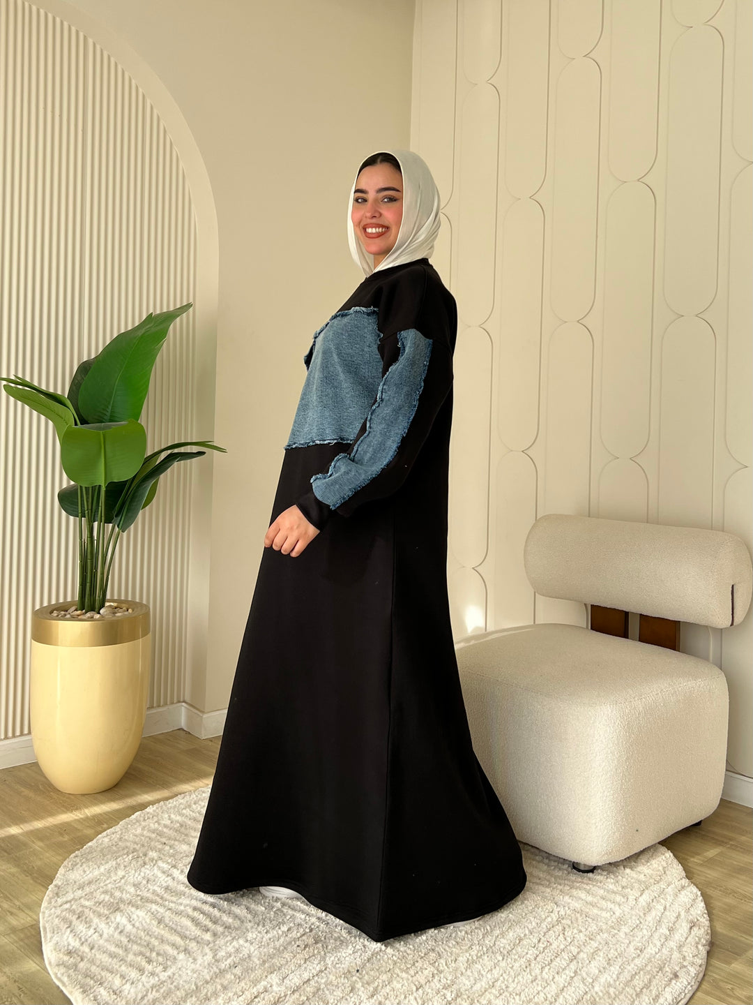 Dress Melton Denim Black