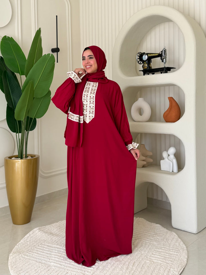 Isdal Crepe Burgandy