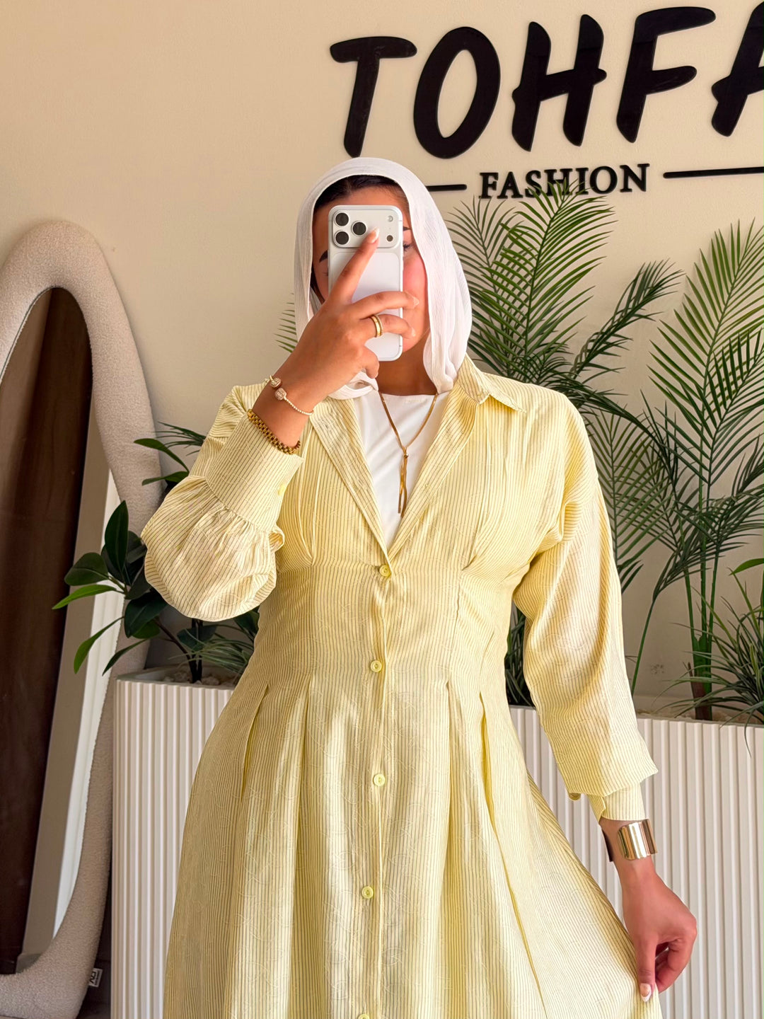 Dress Linen Laser Yellow